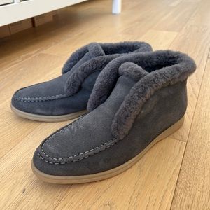 Ankle real suede and fur loafers US 9